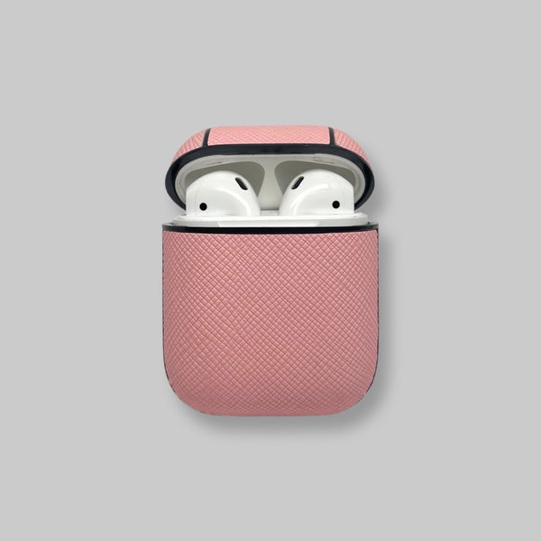 Personalised AirPods 1/2 Case in Rose Pink Leather