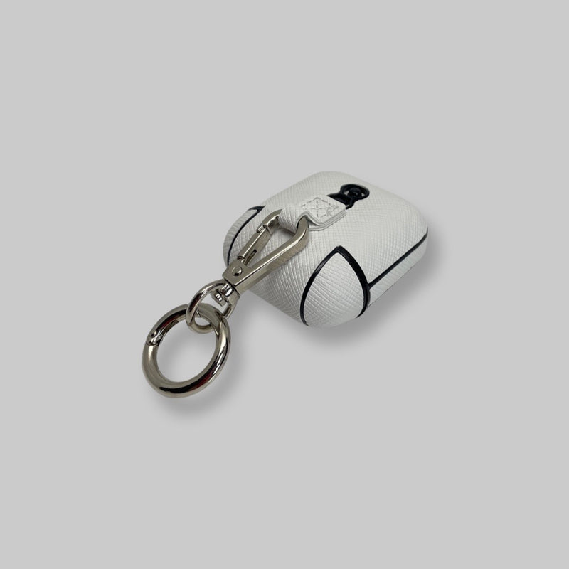 Personalised AirPods 1/2 Case in White Leather