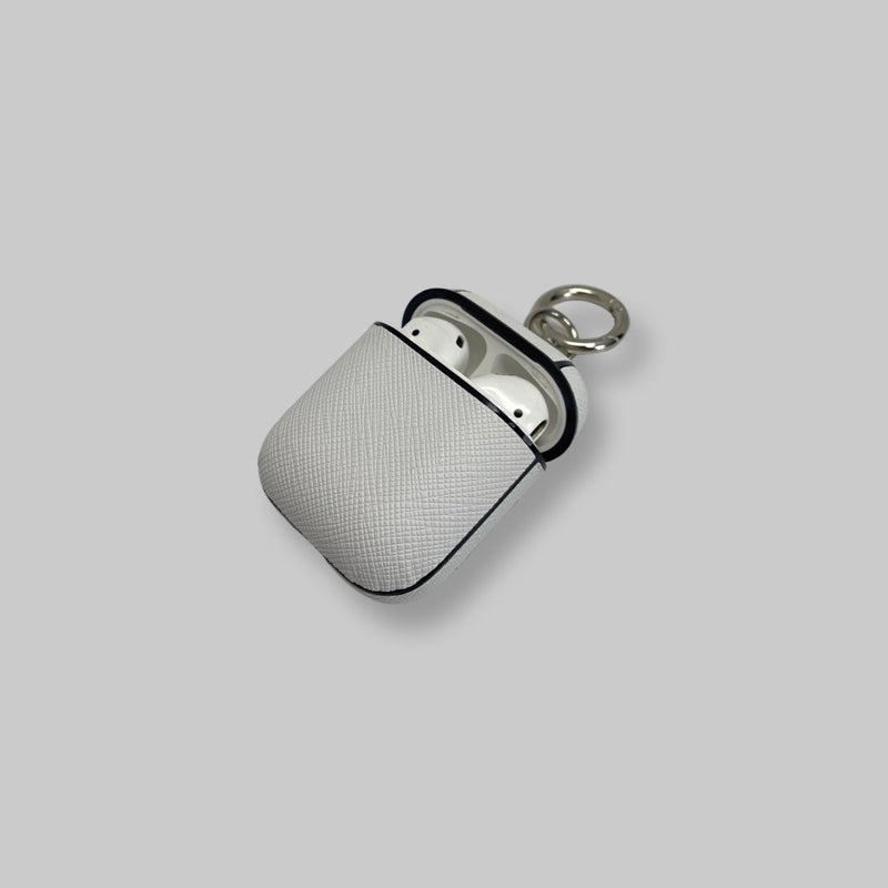 Personalised AirPods 1/2 Case in White Vegan Leather