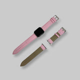 Personalised Apple Watch Band in Macaron Pink Vegan Leather