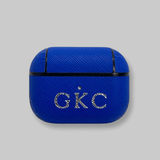 Personalised AirPods Pro Gen 1/2 Case in Azure Blue Saffiano Vegan Leather