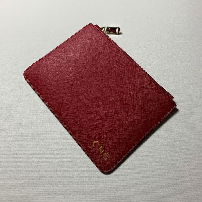 Personalised Pouch in Burgundy Red