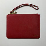 Personalised Pouch in Burgundy Red with Detachable Wrist Strap