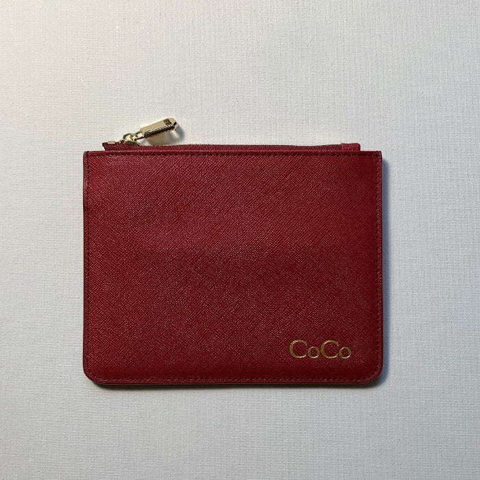 Personalised Mini Pouch in Burgundy Red