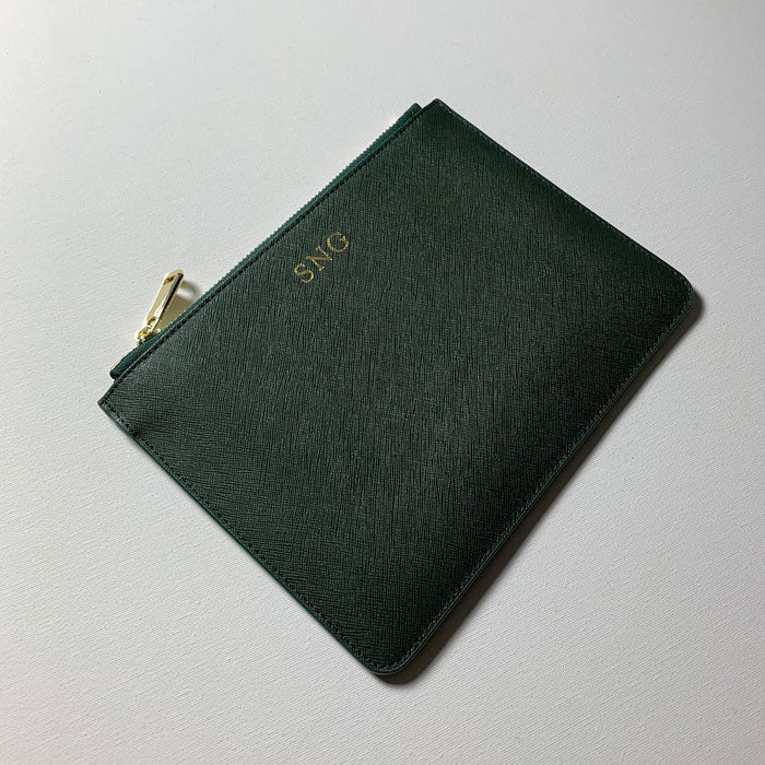 Personalised Pouch in Forest Green