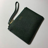 Personalised Pouch in Forest Green with Detachable Wrist Strap