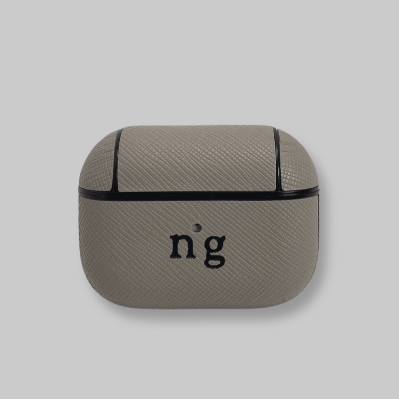 Personalised AirPods Pro Gen 1/2 Case in Storm Grey Saffiano Vegan Leather