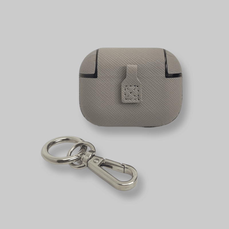 Personalised AirPods Pro Gen 1/2 Case in Storm Grey Saffiano Leather