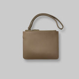Personalised Mini Pouch in Latte Taupe with Detachable Wrist Strap