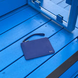 Personalised Pouch in Navy Blue with Detachable Wrist Strap