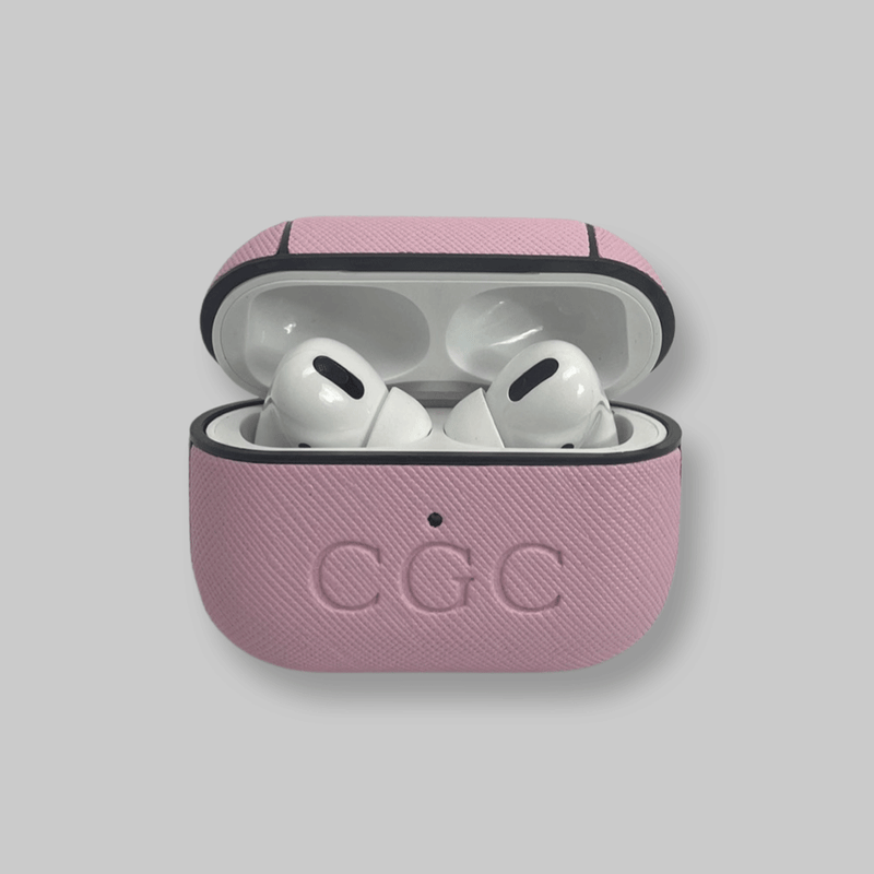 Personalised AirPods Pro Gen 1/2 Case in Macaron Pink Vegan Leather