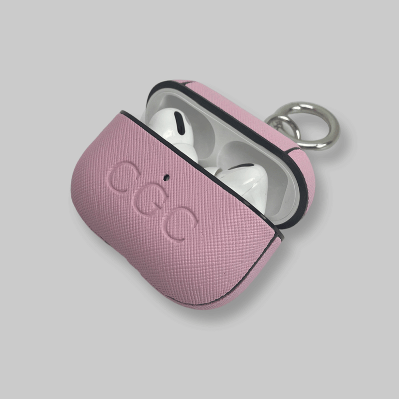 Personalised AirPods Pro Gen 1/2 Case in Macaron Pink Leather
