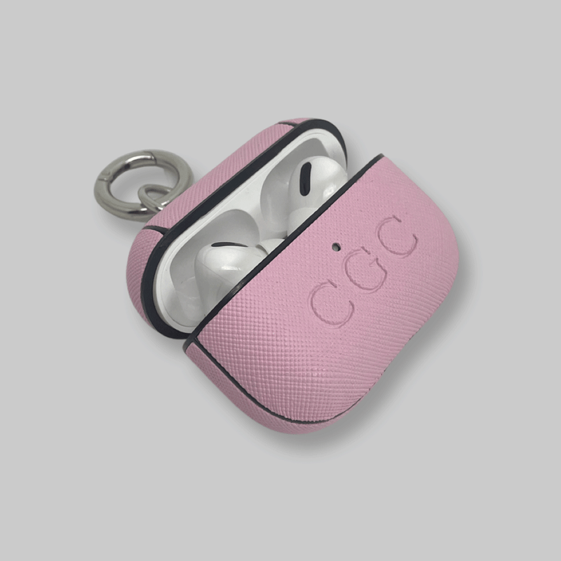 Personalised AirPods Pro Gen 1/2 Case in Macaron Pink Leather