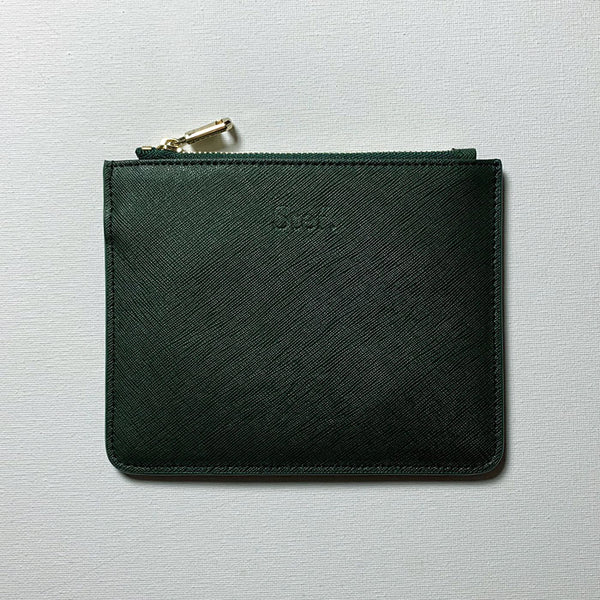 Personalised Mini Pouch in Forest Green