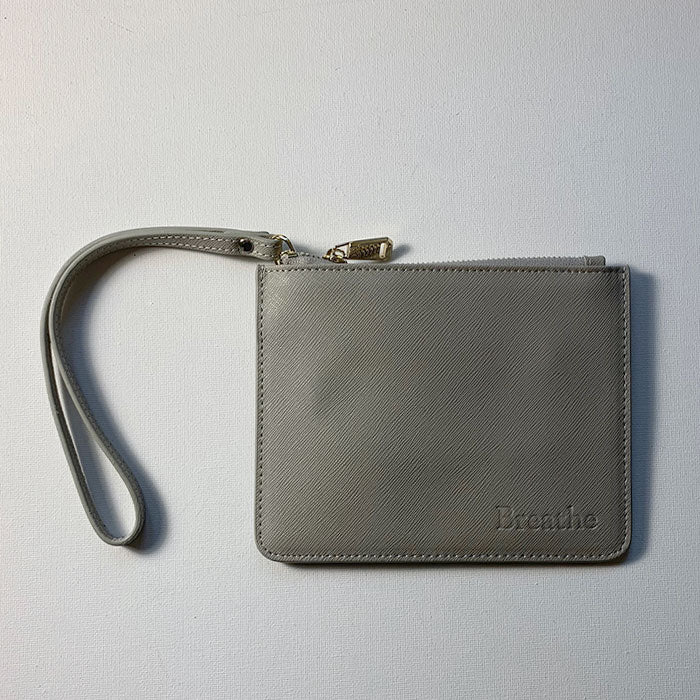Personalised Mini Pouch in Storm Grey with Detachable Wrist Strap
