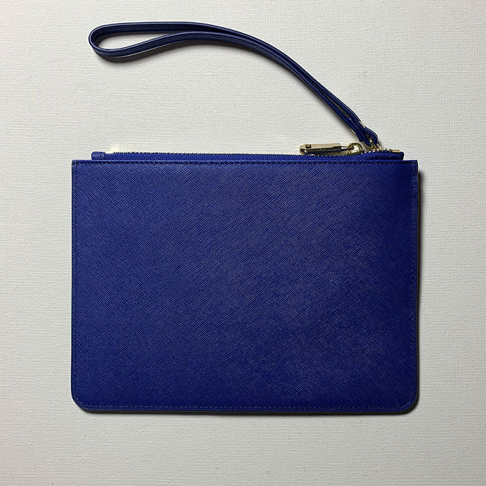 Personalised Pouch in Navy Blue with Detachable Wrist Strap