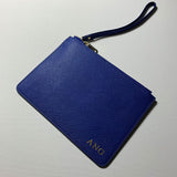 Personalised Pouch in Navy Blue with Detachable Wrist Strap