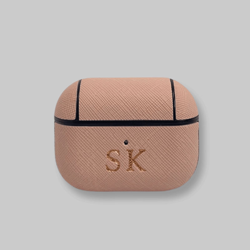 Personalised AirPods Pro Gen 1/2 Case in Pale Pink Saffiano Leather