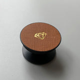 Personalised Pop Socket in Caramel Brown Vegan Leather