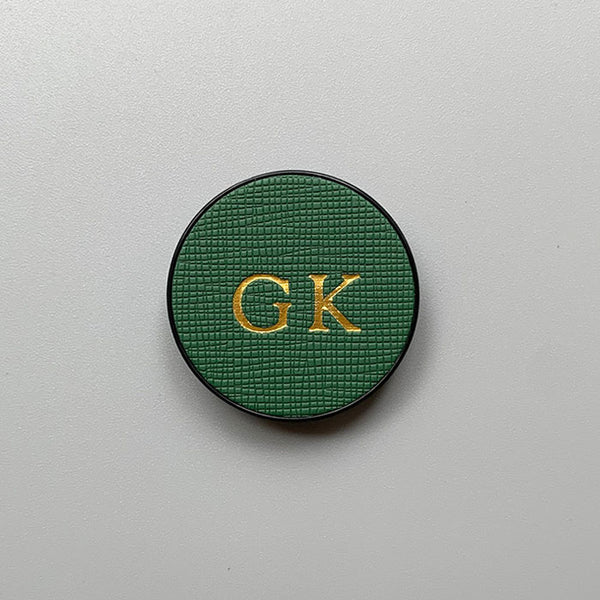 Personalised Pop Socket in Forest Green Vegan Leather