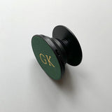 Personalised Pop Socket in Forest Green Vegan Leather