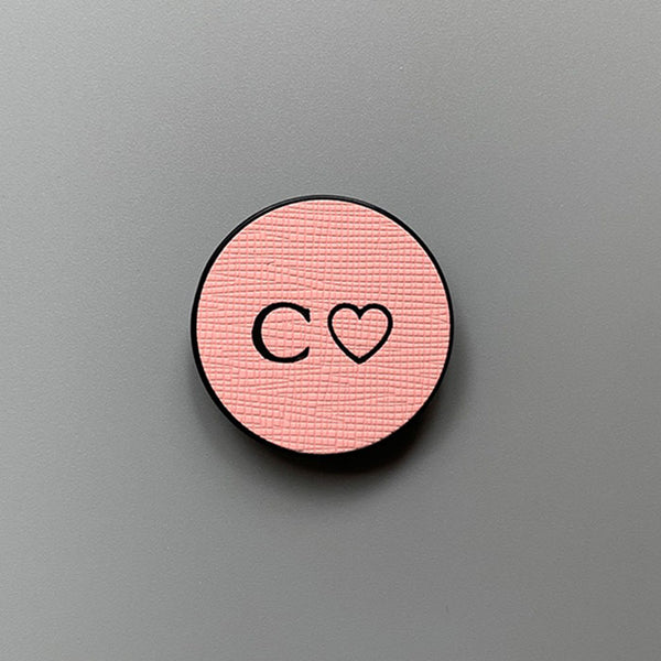 Personalised Pop Socket in Rose Pink Leather