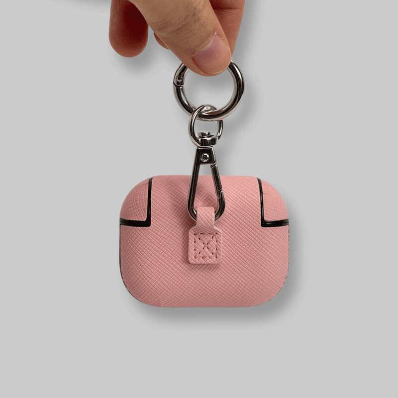 Personalised AirPods Pro Gen 1/2 Case in Rose Pink Saffiano Vegan Leather