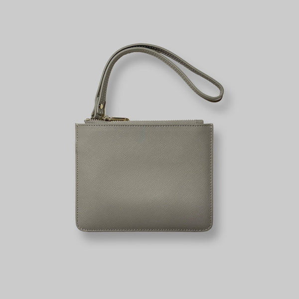 Personalised Mini Pouch in Storm Grey with Detachable Wrist Strap