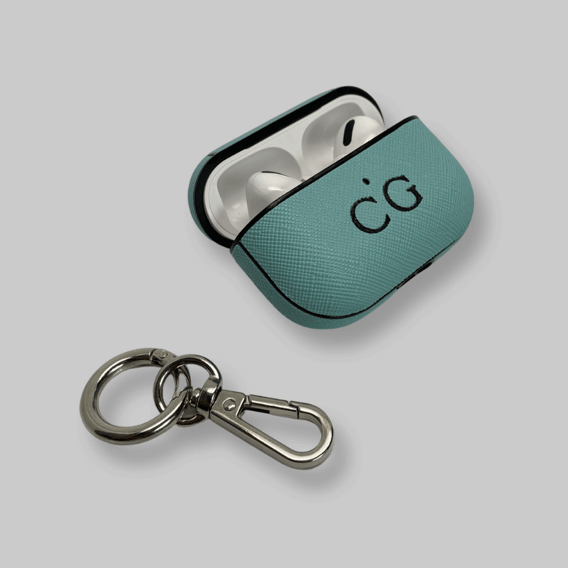 Personalised AirPods Pro Gen 1/2 Case in Light Blue Saffiano Leather