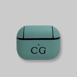 Personalised AirPods Pro Gen 1/2 Case in Light Blue Saffiano Vegan Leather