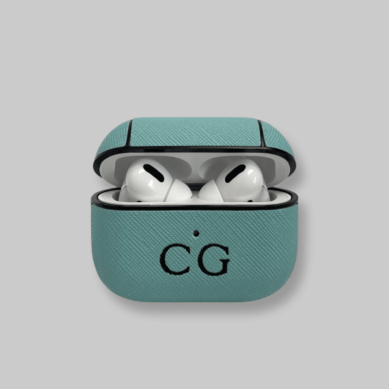 Personalised AirPods Pro Gen 1/2 Case in Light Blue Saffiano Leather